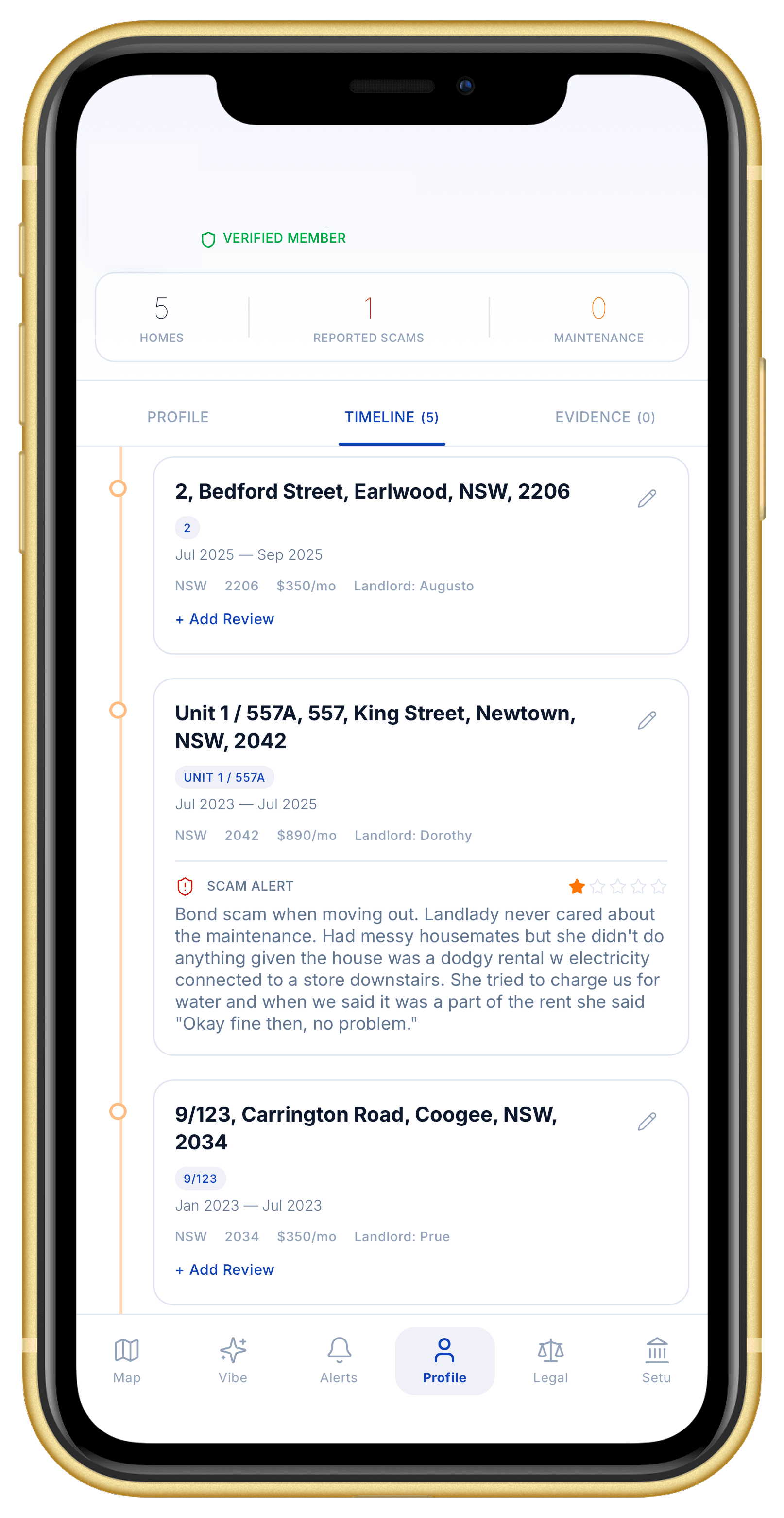 Burb Mate records and evidence phone